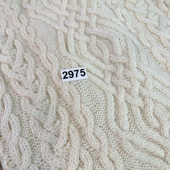SAOL Ireland Sweater Womens Small Cream Cable Knit 100% Merino Wool Fisherman* - Picture 9 of 9